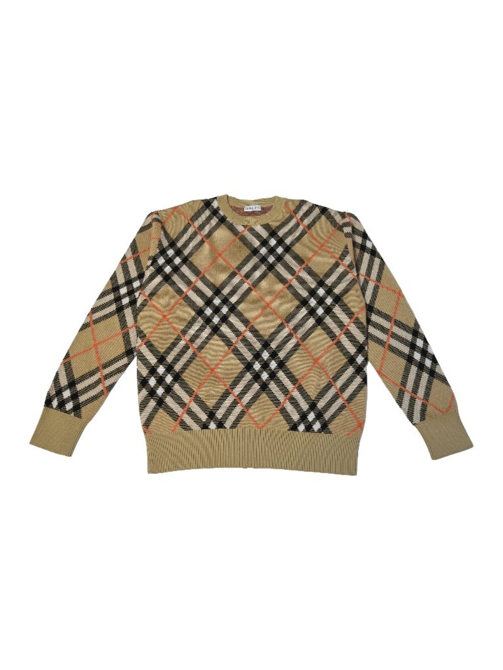 Burberry Check Wool Mohair Blend Sweaters Beige